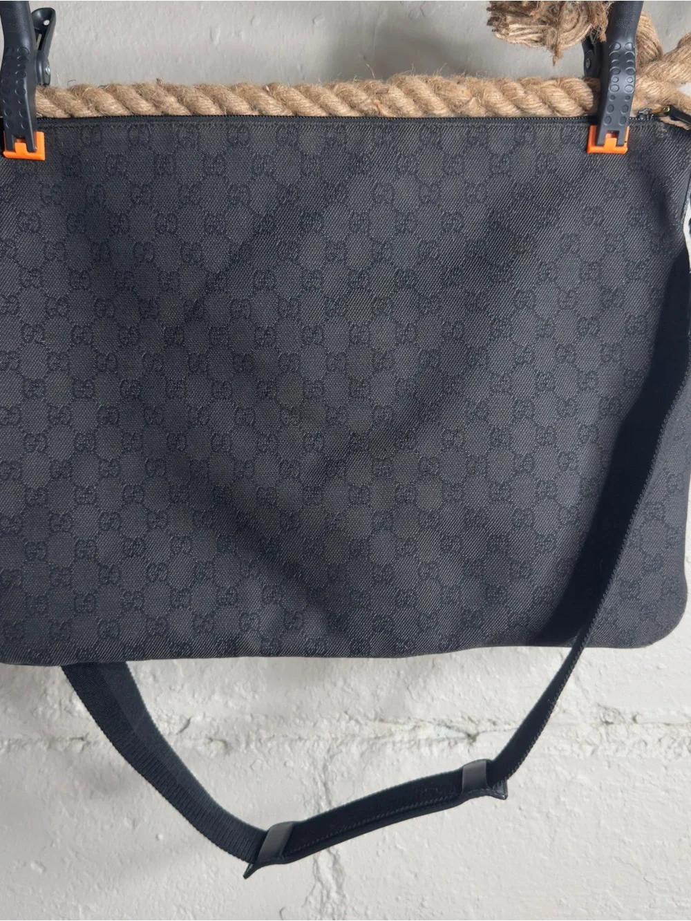 Gucci Monogram Crossbody Bag Black| Unisex | Pre-Owned |